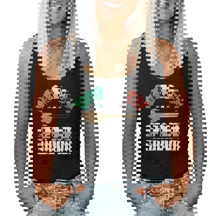 Wooden Spoon Survivor Italian Kitchen Lover Sarcastic Women Tank Top
