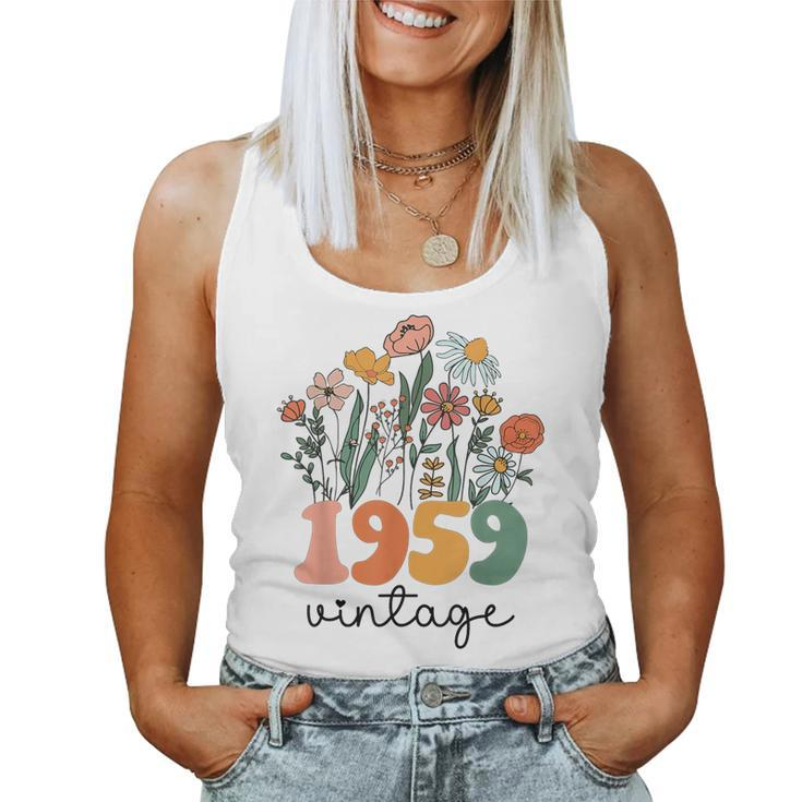 64 Years Old Vintage 1959 64Th Birthday Wildflower Women Tank Top