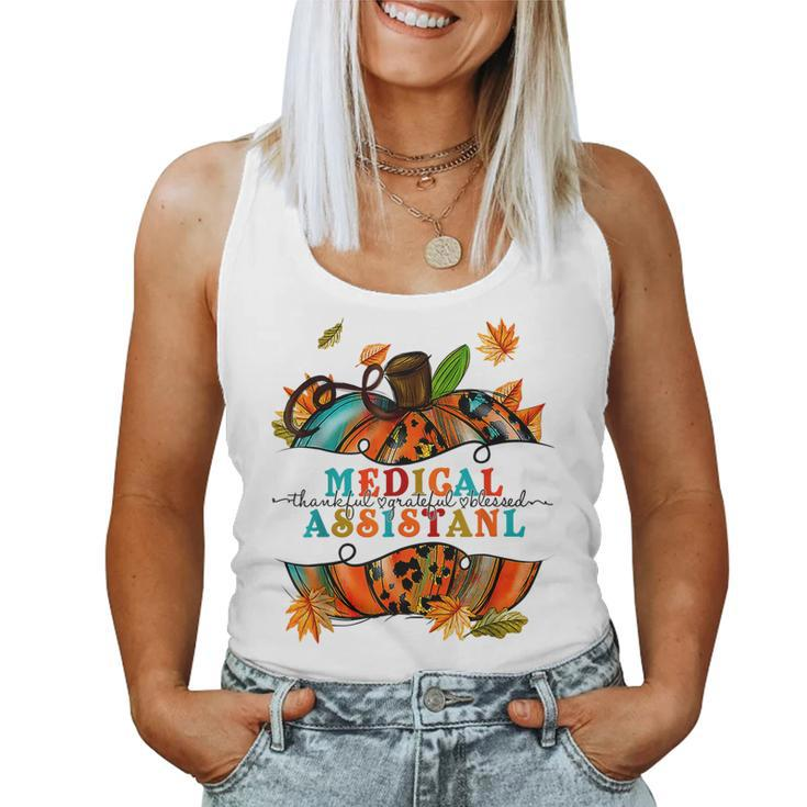 Autumn Fall Medical Assistant Thankful Grateful Blessed Women Tank Top