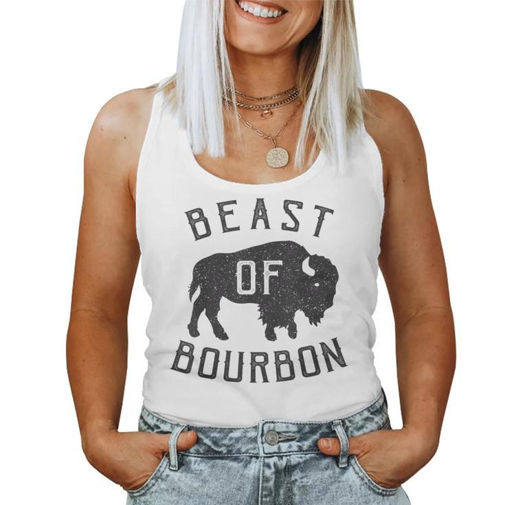 Beast Of Bourbon Drinking Whiskey Bison Buffalo Party Women Tank Top