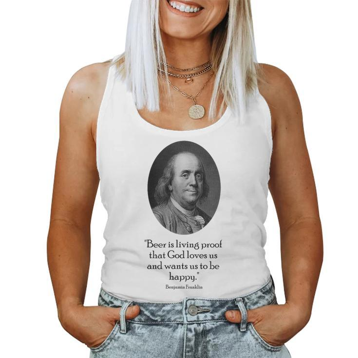 Ben Franklin And Beer Quote Women Tank Top