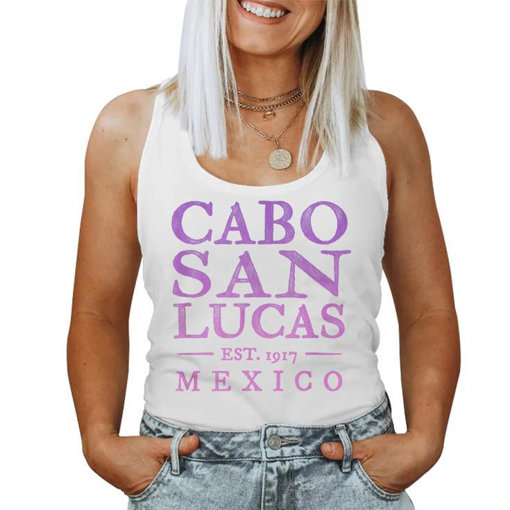 Cabo San Lucas Mexico Retro Throwback Pink Girls Women Tank Top