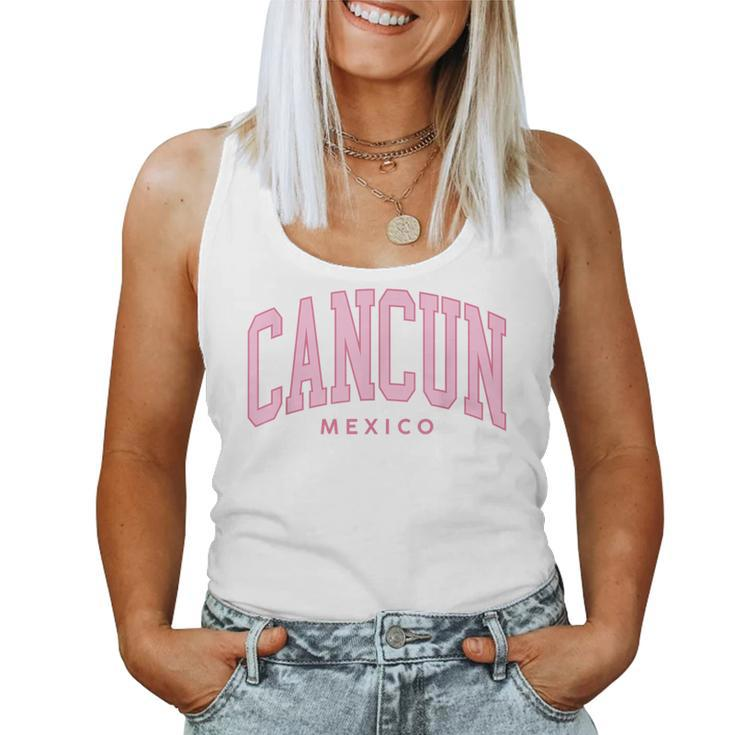 Cancun Mexico Cruise Retro Pink Preppy Throwback Women Tank Top