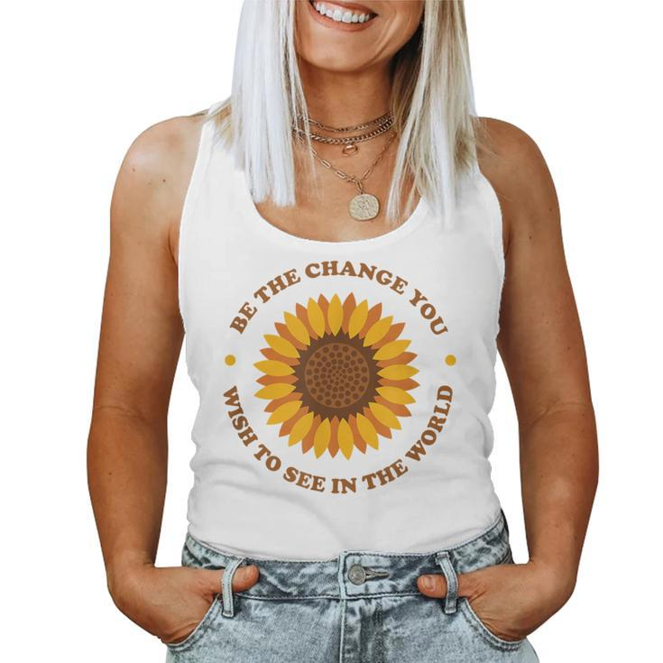 Be The Change Retro Sunflower Women Tank Top
