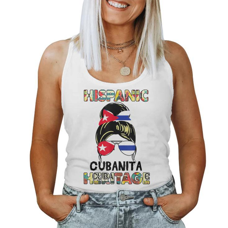 Cubanita Cuba Hispanic Heritage Month Cuban Flag Women Tank Top