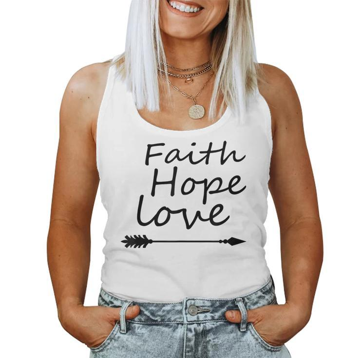 Faith Boho Style Hope Love Boho Arrows Faith Women Tank Top