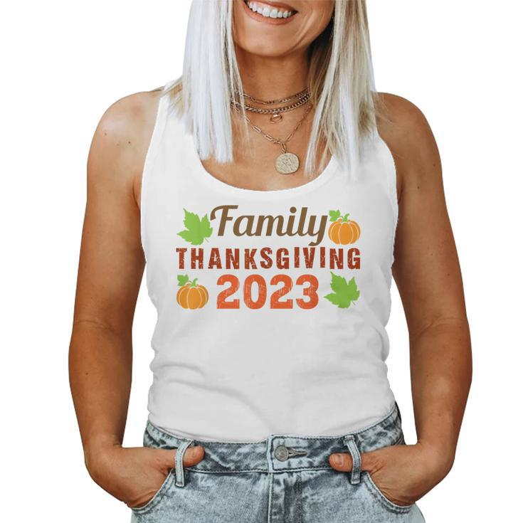 Family Thanksgiving 2023 Matching Fall Turkey Autumn Pumpkin Women Tank Top