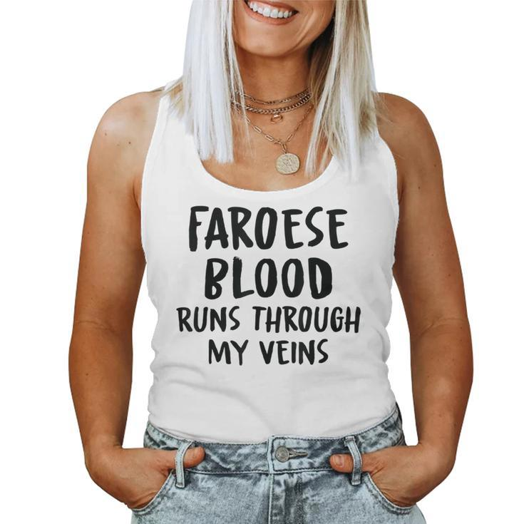 Faroese Blood Runs Through My Veins Novelty Sarcastic Word Women Tank Top