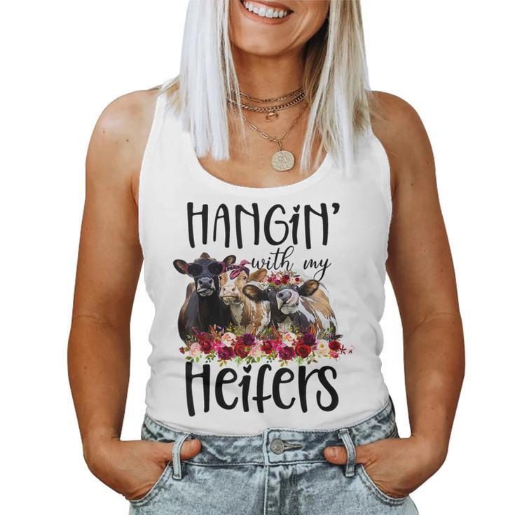 Floral Heifer Hanging With My Heifer Cow Castle Farmer Women Tank Top