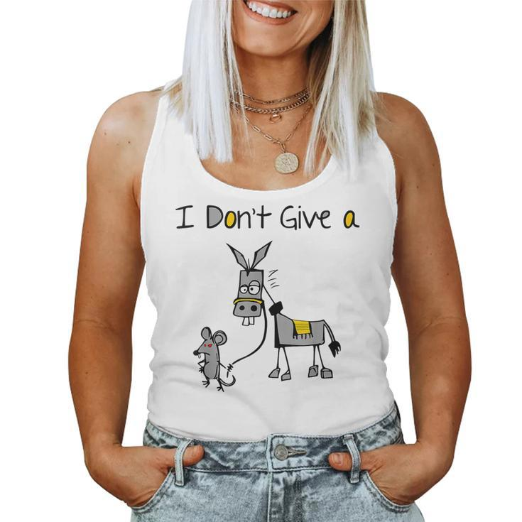 Mouse Walking A Donkey I Don't Give Rats Ass Mouse Women Tank Top