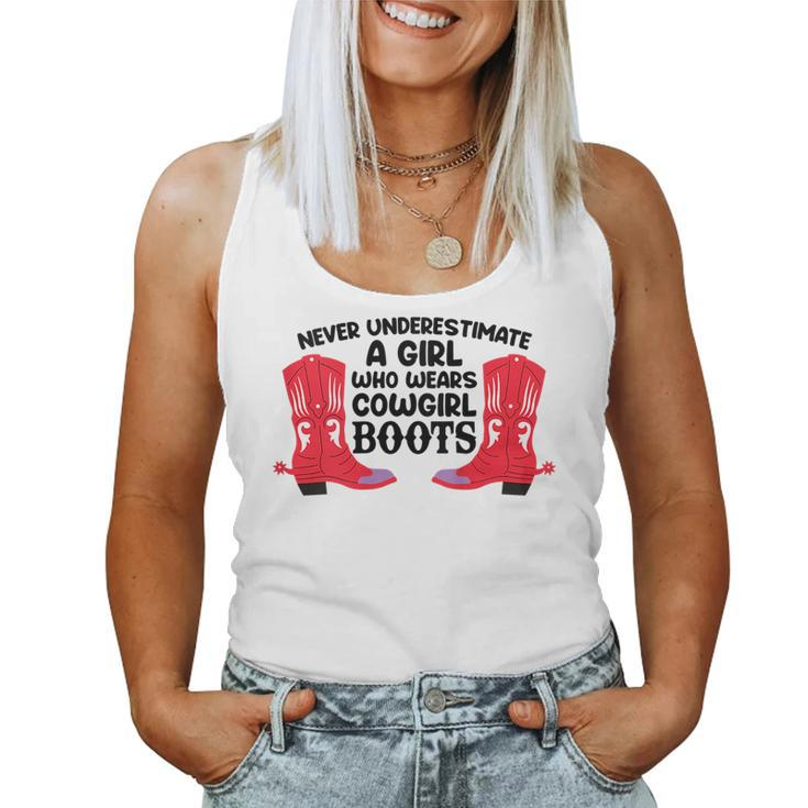 A Girl Who S Cowgirl Boots Linedance Western Women Tank Top