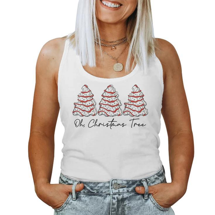 Groovy Oh Christmas Tree Xmas Lights Tree Cakes Debbie Women Tank Top