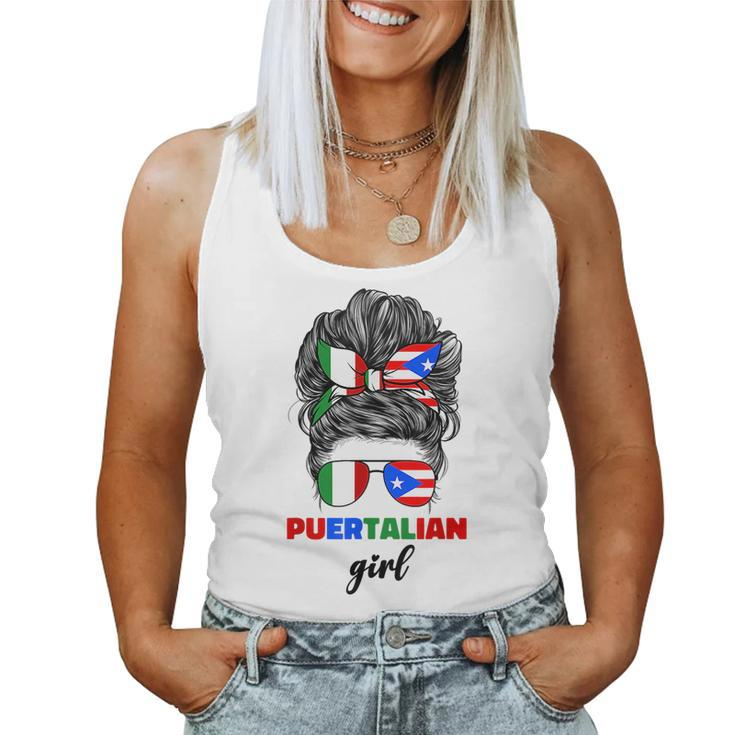 Half Italian And Puerto Rican Rico Italy Flag Girl For Women  Women Tank Top Basic Casual Daily Weekend Graphic