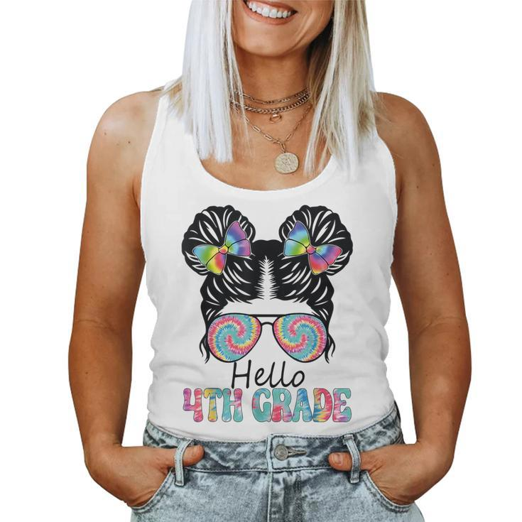 Hello 4Th Grade Girl With Hair Styled Back To School Women Tank Top