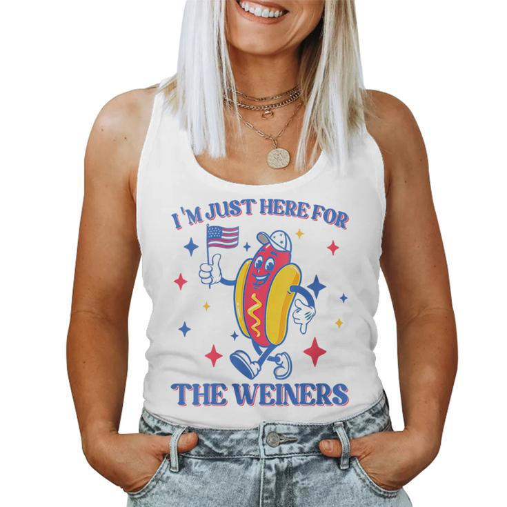 Hot Dog Im Just Here For The Wieners 4Th Of July Women Tank Top