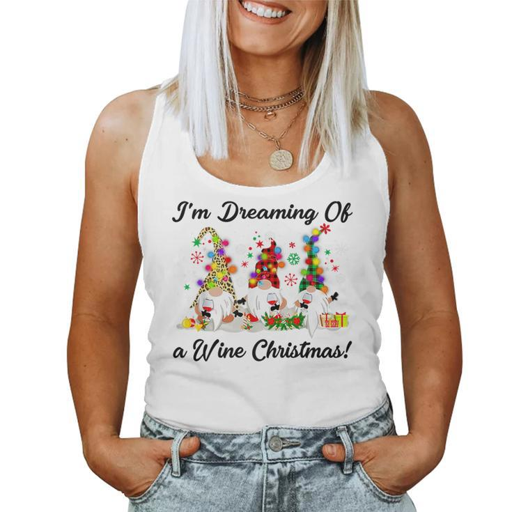 I'm Dreaming Of A Wine Christmas Gnome Xmas Drinking Women Tank Top