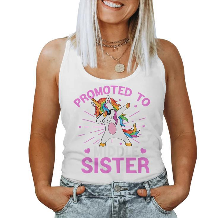 Kids Promoted To Middle Sister Unicorn Baby Announcement Toddler  Women Tank Top Weekend Graphic