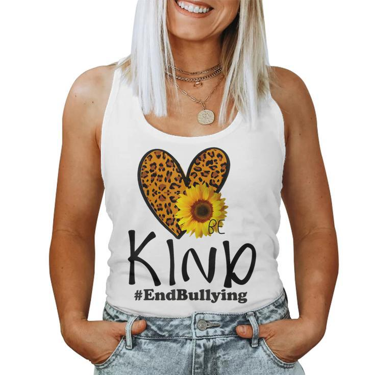 Be Kind Unity Day Orange Anti Bullying Leopard Heart Women Tank Top