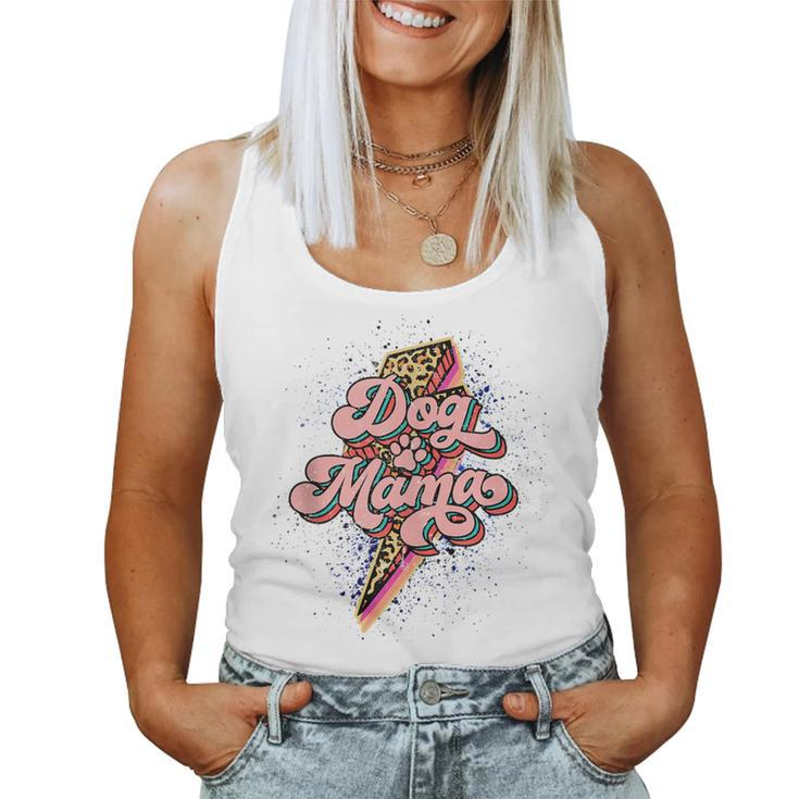 Leopard Dog Paws Lightning Bolt Dog Mama Western Country Mom For Mom Women Tank Top