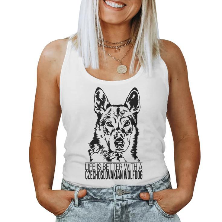 Life Is Better Czechoslovakian Wolfdog Dog Mom Dog Women Tank Top