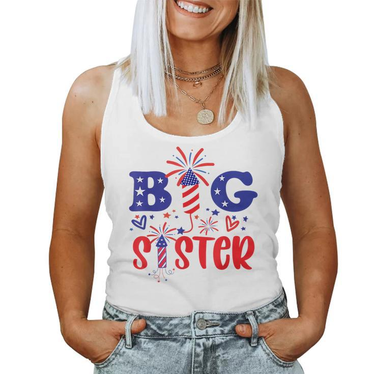 This Little Is Going To Be Big Sister 4Th July Big Sister For Sister Women Tank Top