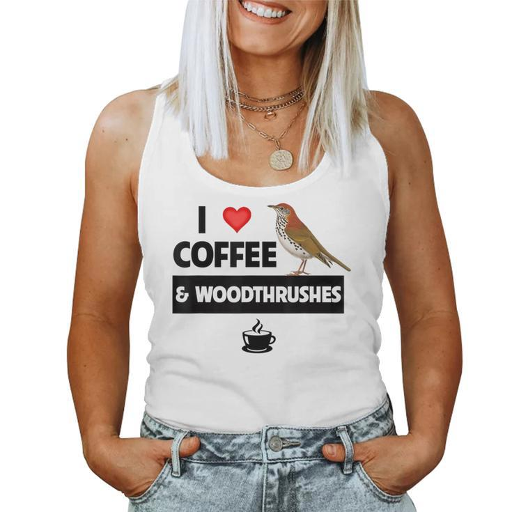 I Love Coffee And Wood Thrushes Washington DC State Bird Women Tank Top
