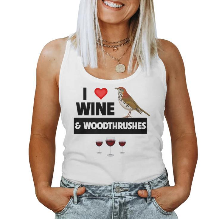 I Love Wine And Wood Thrushes Washington DC State Bird Women Tank Top