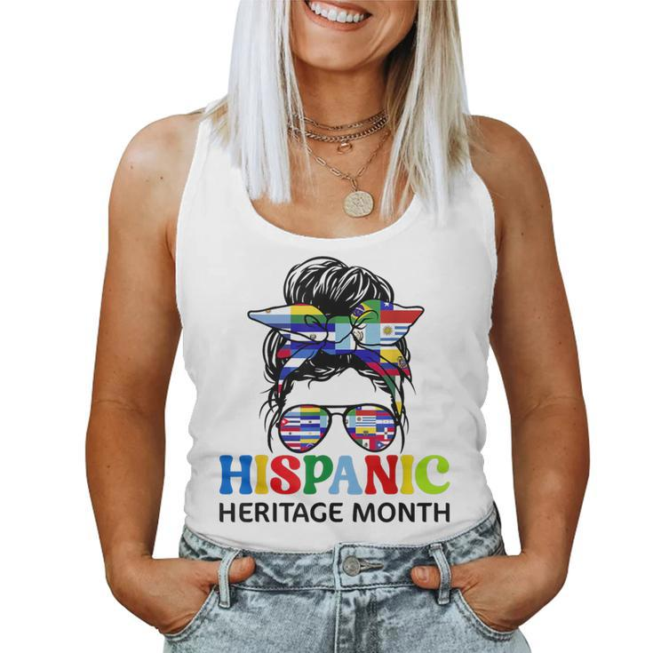 National Hispanic Heritage Month Messy Bun Women Tank Top