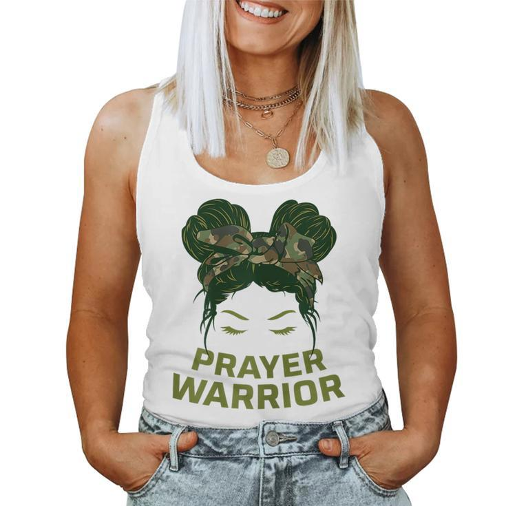Prayer Warrior Ns Girls Camo Faith God Jesus Christian Faith Women Tank Top