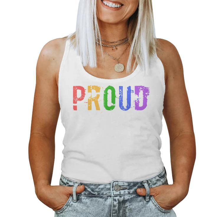 Proud Lgbtq Ally Rainbow Gay Pride Support Women Tank Top