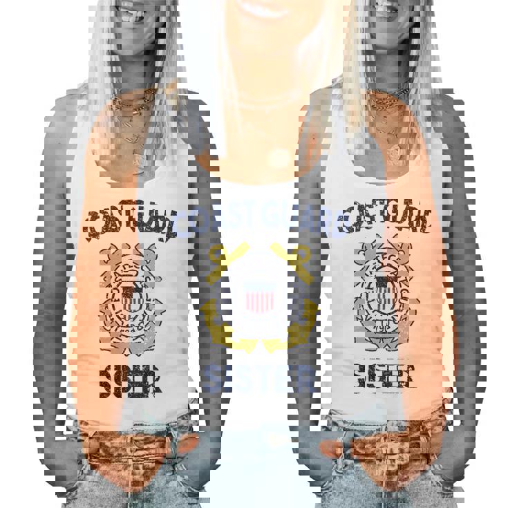 Proud Us Coast Guard Sister Military Pride For Sister Women Tank Top