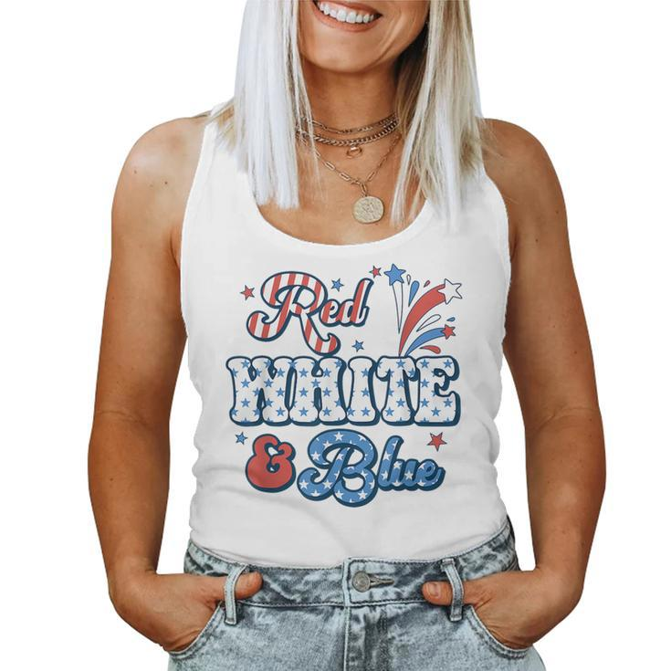 Red White And Blue 4Th Of July Usa Flag Men Women Usa Women Tank Top