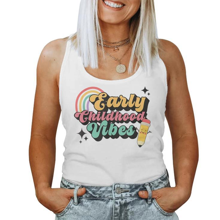 Retro Early Childhood Vibes Toddler Teacher Daycare Provider Women Tank Top