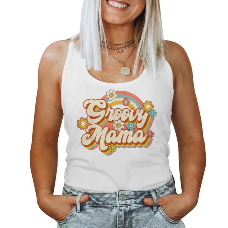 Retro Groovy Mama Family Birthday 60S 70S Hippie Costume Women Tank Top