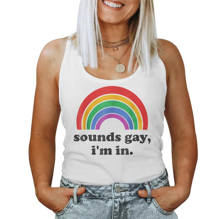 Retro Groovy Sounds Gay Im In Lgbt Rainbow Pride Month 2023 Women Tank Top
