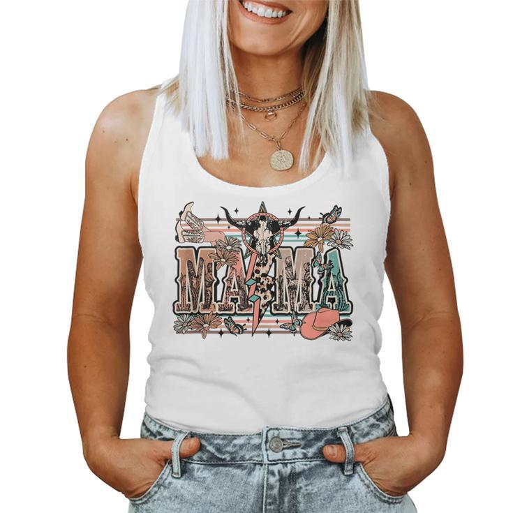 Retro Vintage Mama Lightning Bolt Leopard Western Mama For Mama Women Tank Top