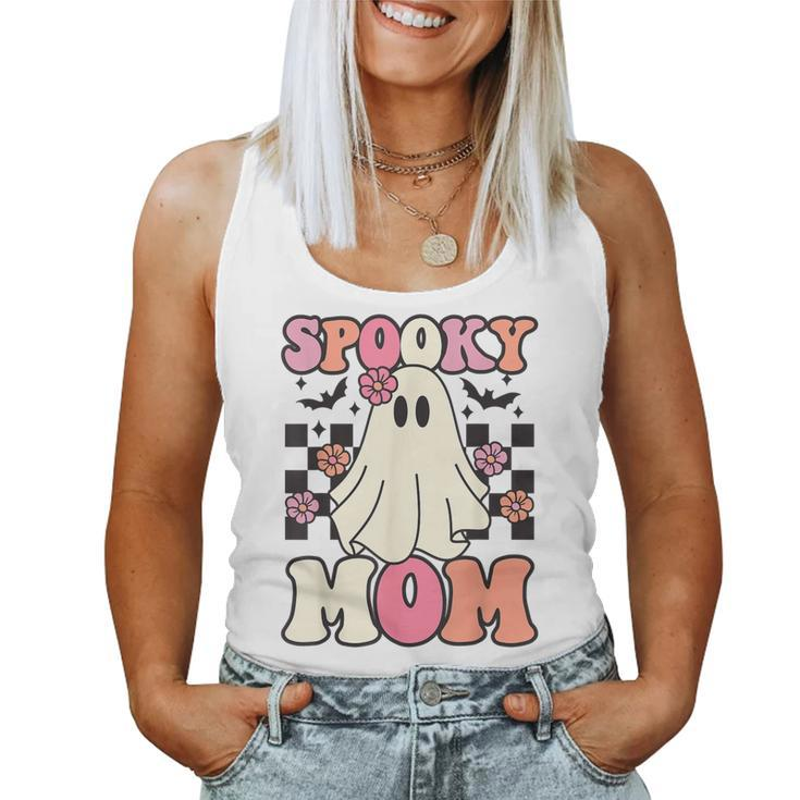 Spooky Mom Halloween Ghost Costume Retro Groovy Women Tank Top