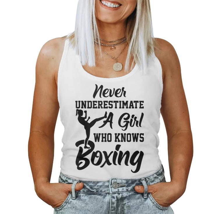 Never Underestimate Boxing Girl Women Tank Top