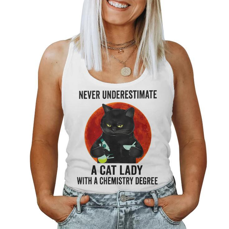 Never Underestimate A Cat Lady With A Chemistry Degree Women Tank Top