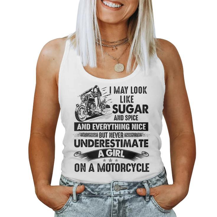 Never Underestimate A Girl On A Motorcycle Biker Motorcycle Women Tank Top