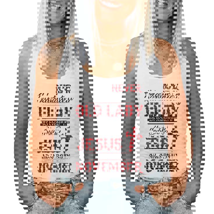 Never Underestimate An Old Lady Who Is Covered By-November Women Tank Top