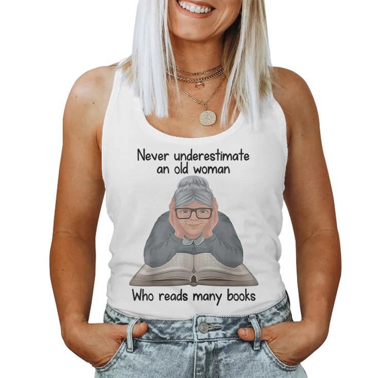 Never Underestimate An Old Woman Who Read Many Book Women Tank Top