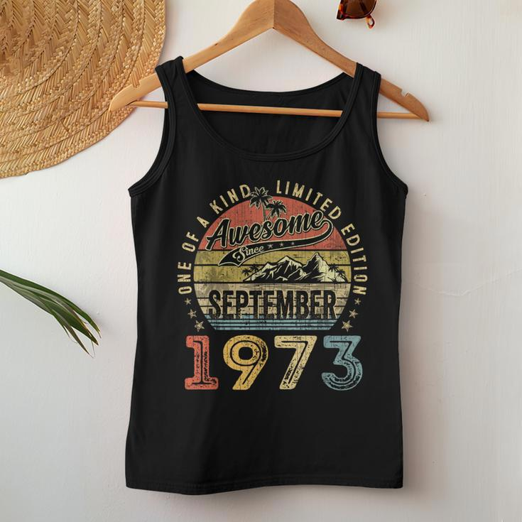 50 Year Old Awesome Since September 1973 50Th Birthday Women Tank Top Funny Gifts