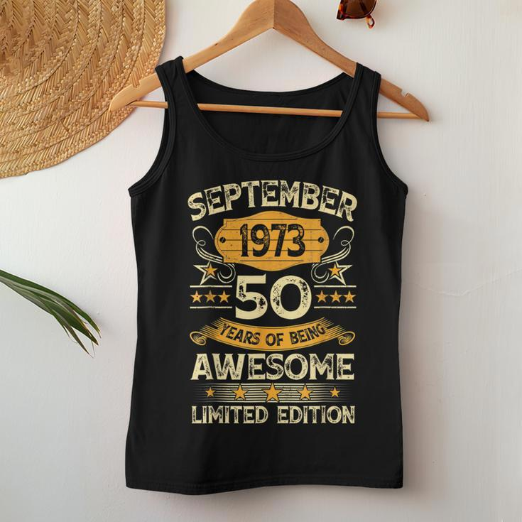 50 Years Old Vintage September 1973 50Th Birthday Women Tank Top Unique Gifts