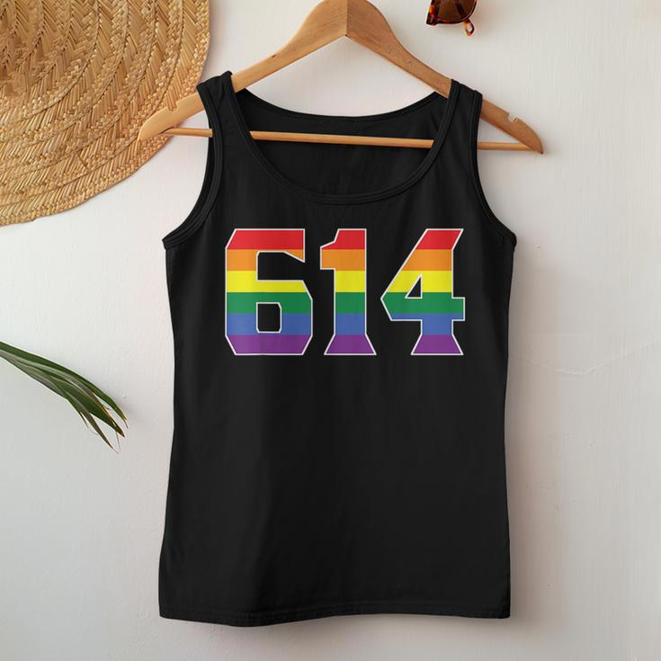 614 Area Code Columbus Oh Gay Pride Lgbt Rainbow Women Tank Top Unique Gifts