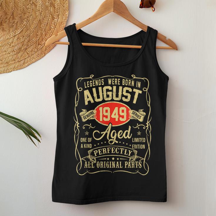 August 1949 74Th Birthday 74 Year Old Men Women Women Tank Top Unique Gifts