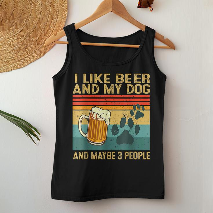 I Like Beer My Dog And Maybe 3 People Dog Lover Women Tank Top Unique Gifts
