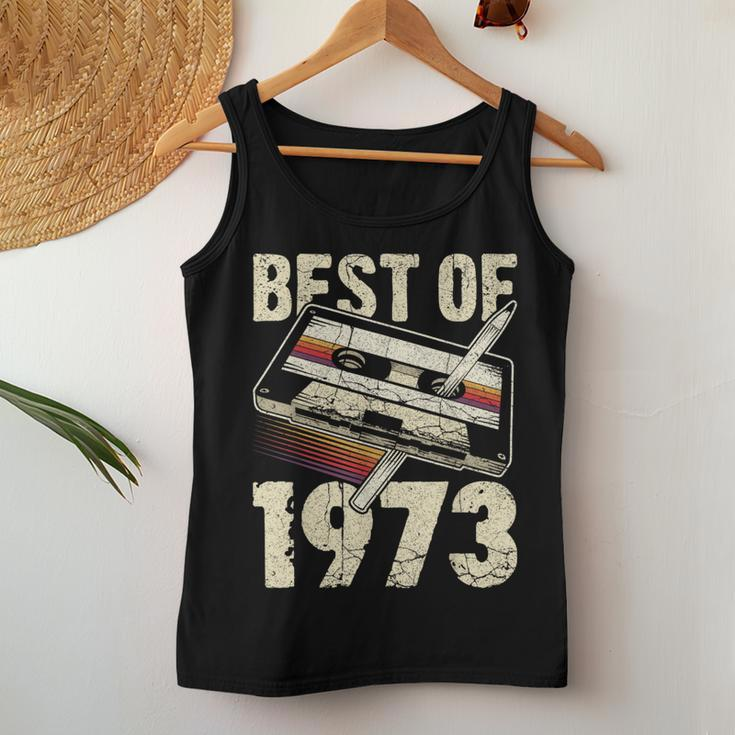Best Of 1973 Audio Cassette 50Th Birthday 50 Years Old Women Tank Top Unique Gifts