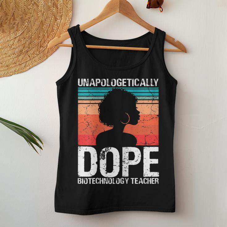 Biotechnology Teacher Unapologetically Dope Pride Afro Women Tank Top Unique Gifts