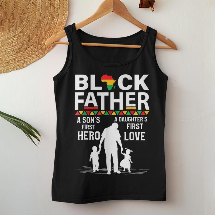 Black Father Son Daughter African American Dad Fathers Day Women Tank Top Basic Casual Daily Weekend Graphic Funny Gifts